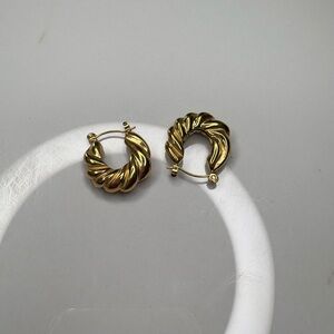 Gold Twisted Hoop Earrings—————-on hold for order—-